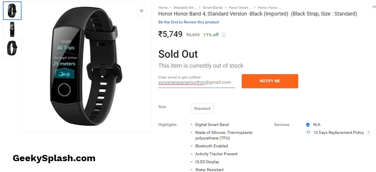 Honor-Band-4-Listed-on-Flipkart-India